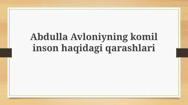 Avloniyning qarashlari