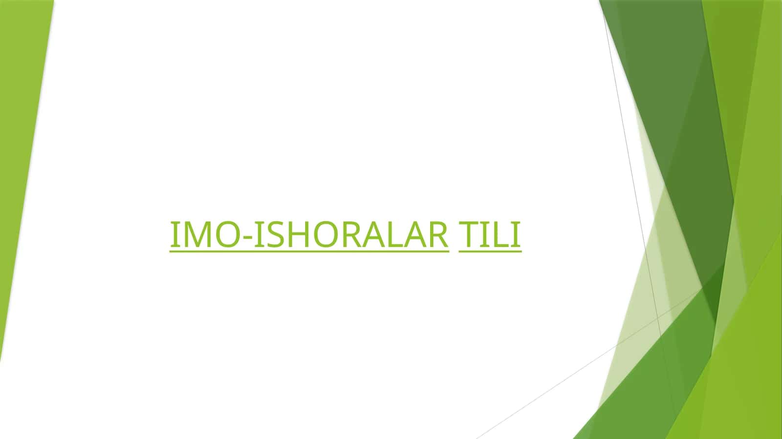 Imo-ishoralar tili