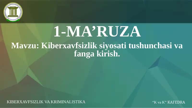 Kiberxavfsizlik