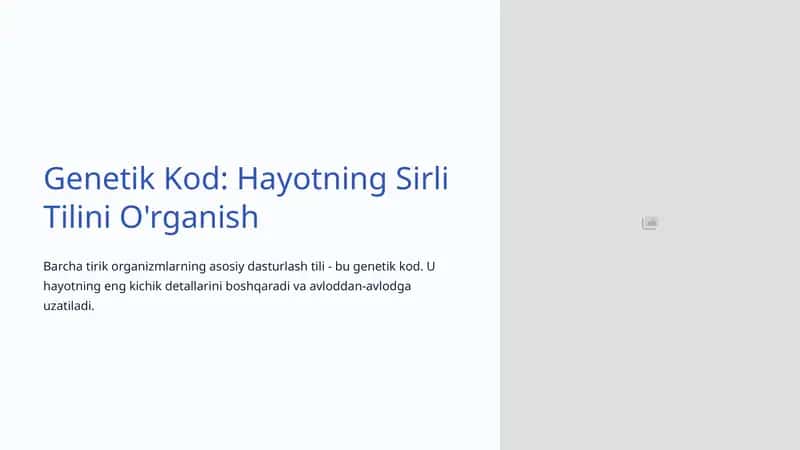 Genetik Kod: Hayotning Sirli Tilini O'rganish