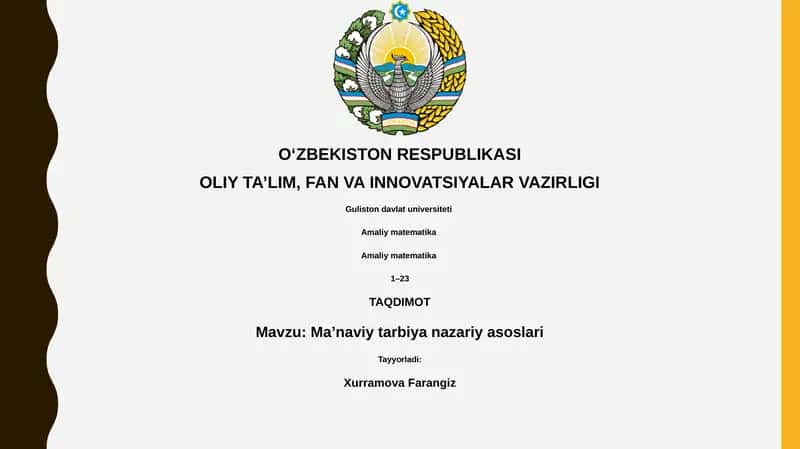 Ma'naviy tarbiya nazariy asoslari