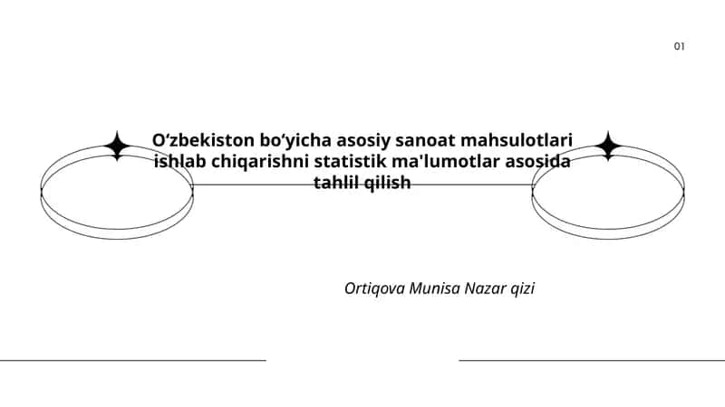Oʻzbekiston boʻyicha asosiy sanoat mahsulotlari ishlab chiqarishni statistik ma'lumotlar asosida tahlil qilish