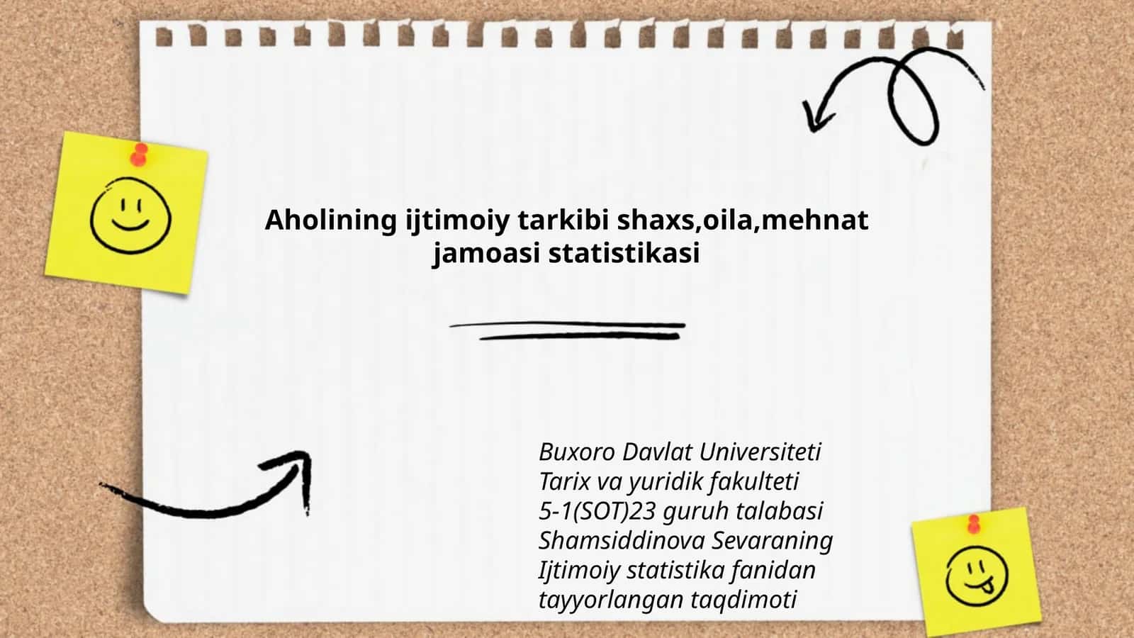 Ijtimoiy statistika fanidan tayyorlangan taqdimot