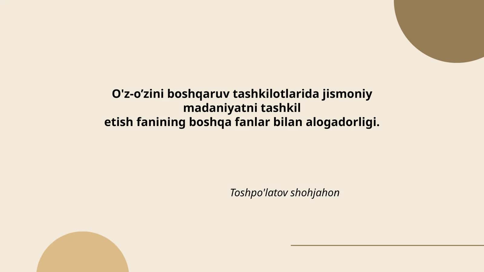 Jismoniy madaniyat va pedagogika