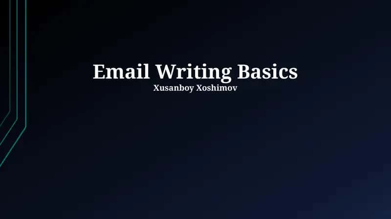 Email Writing Basics