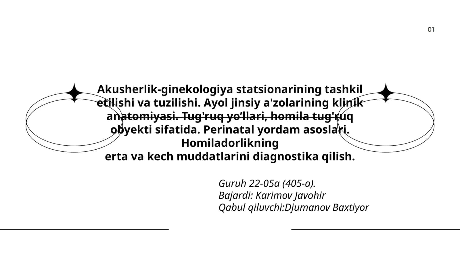 Homiladorlikning erta va kech muddatlarini diagnostika qilish
