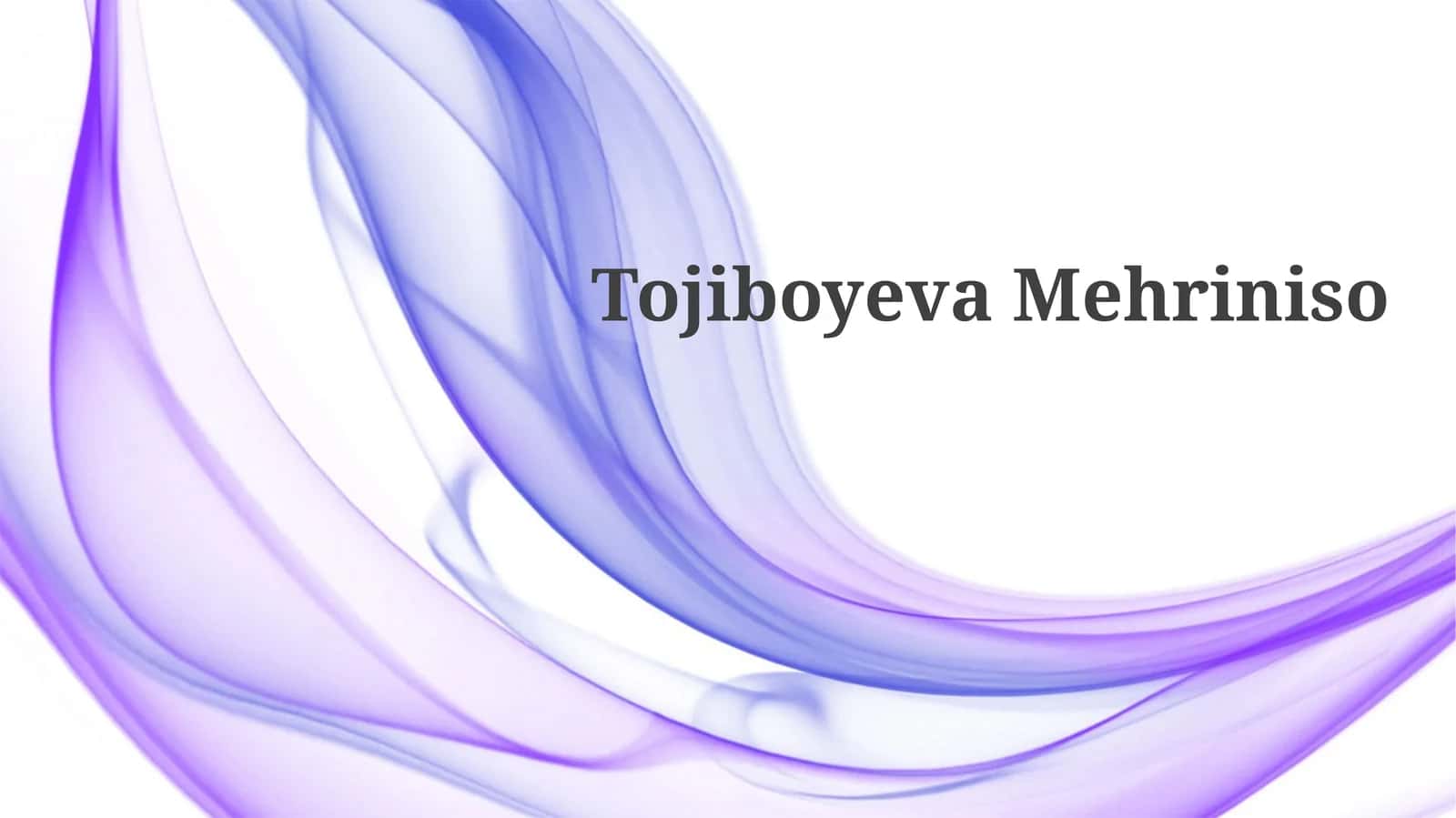 Tojiboyeva Mehriniso