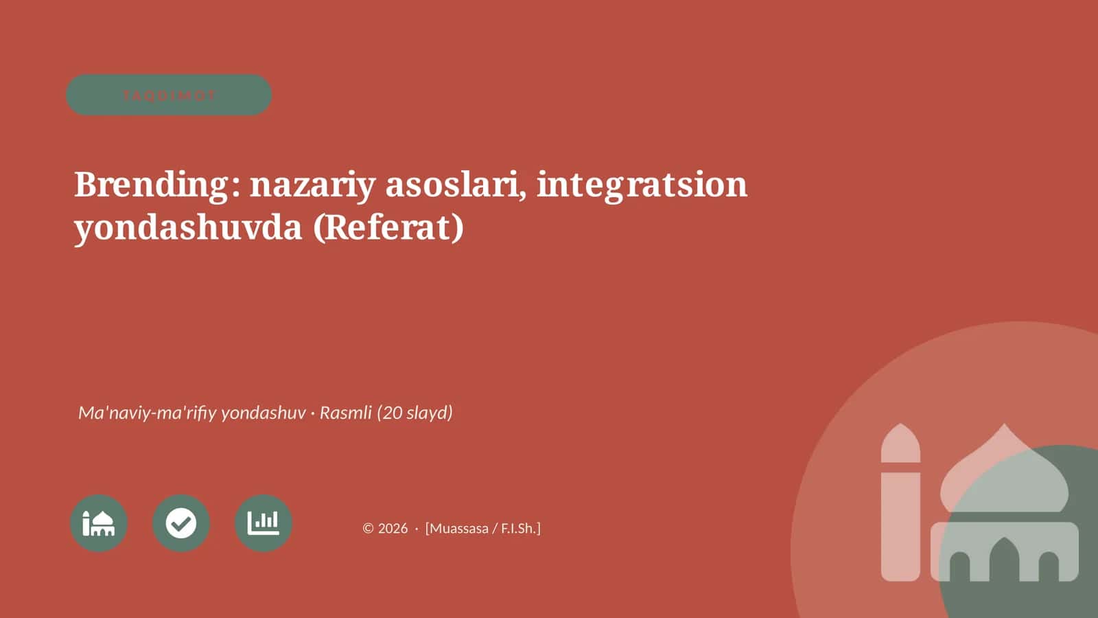 Brending: nazariy asoslari, integratsion yondashuvda (Referat)