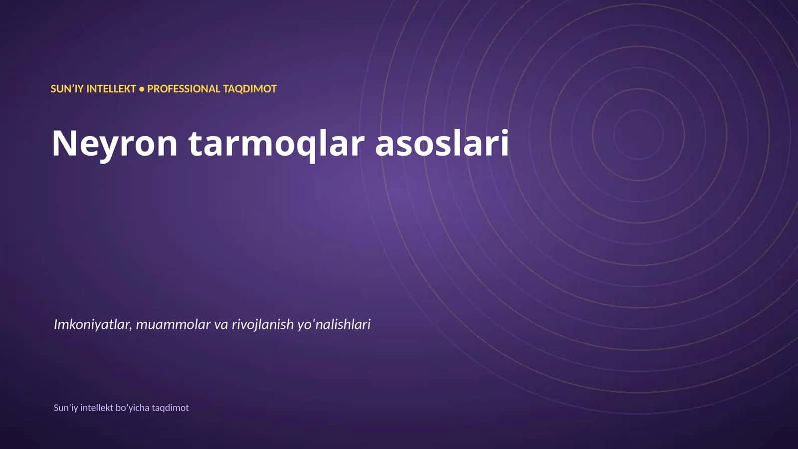 Neyron tarmoqlar asoslari