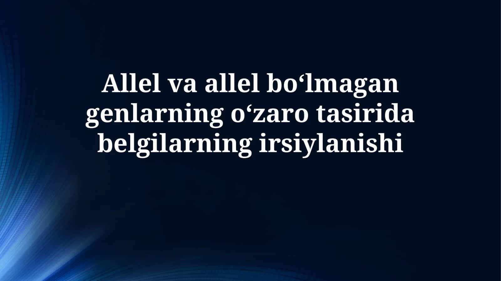 Modifikatsion o'zgaruvchanlik