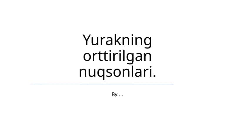 Tug'ma Yurak Nuqsonlari