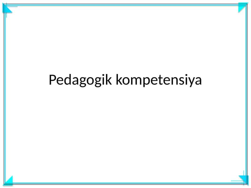 Pedagogik kompetensiya