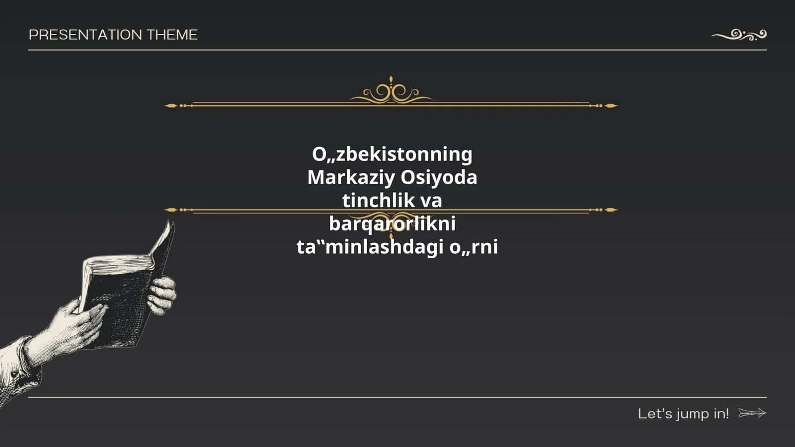 Oʻzbekistonning Markaziy Osiyoda tinchlik va barqarorlikni ta‟minlashdagi o„rni