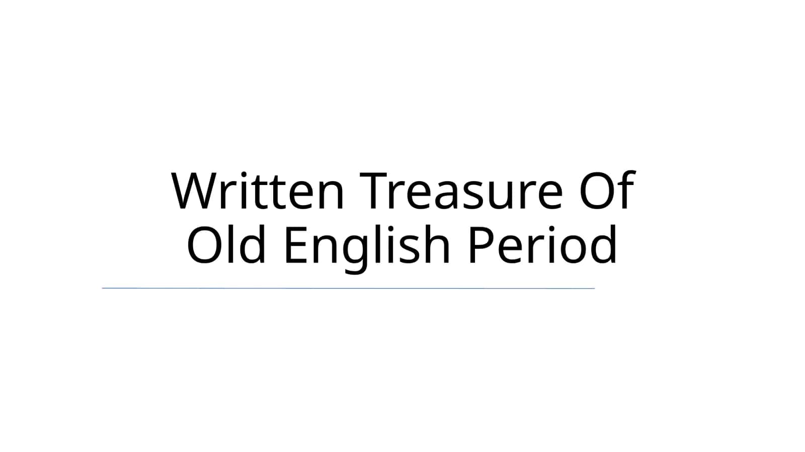 Old English Literature