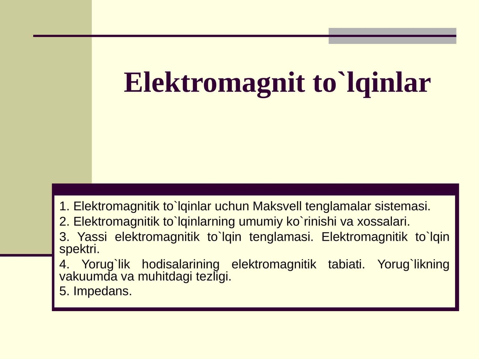 Elektromagnit to`lqinlar
