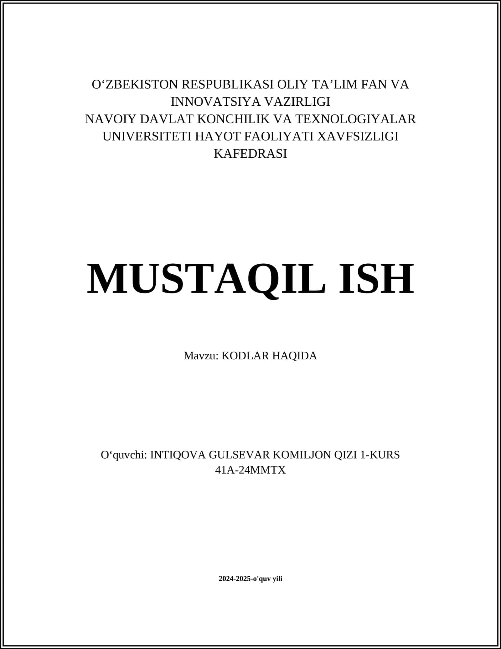 Kodlar haqida