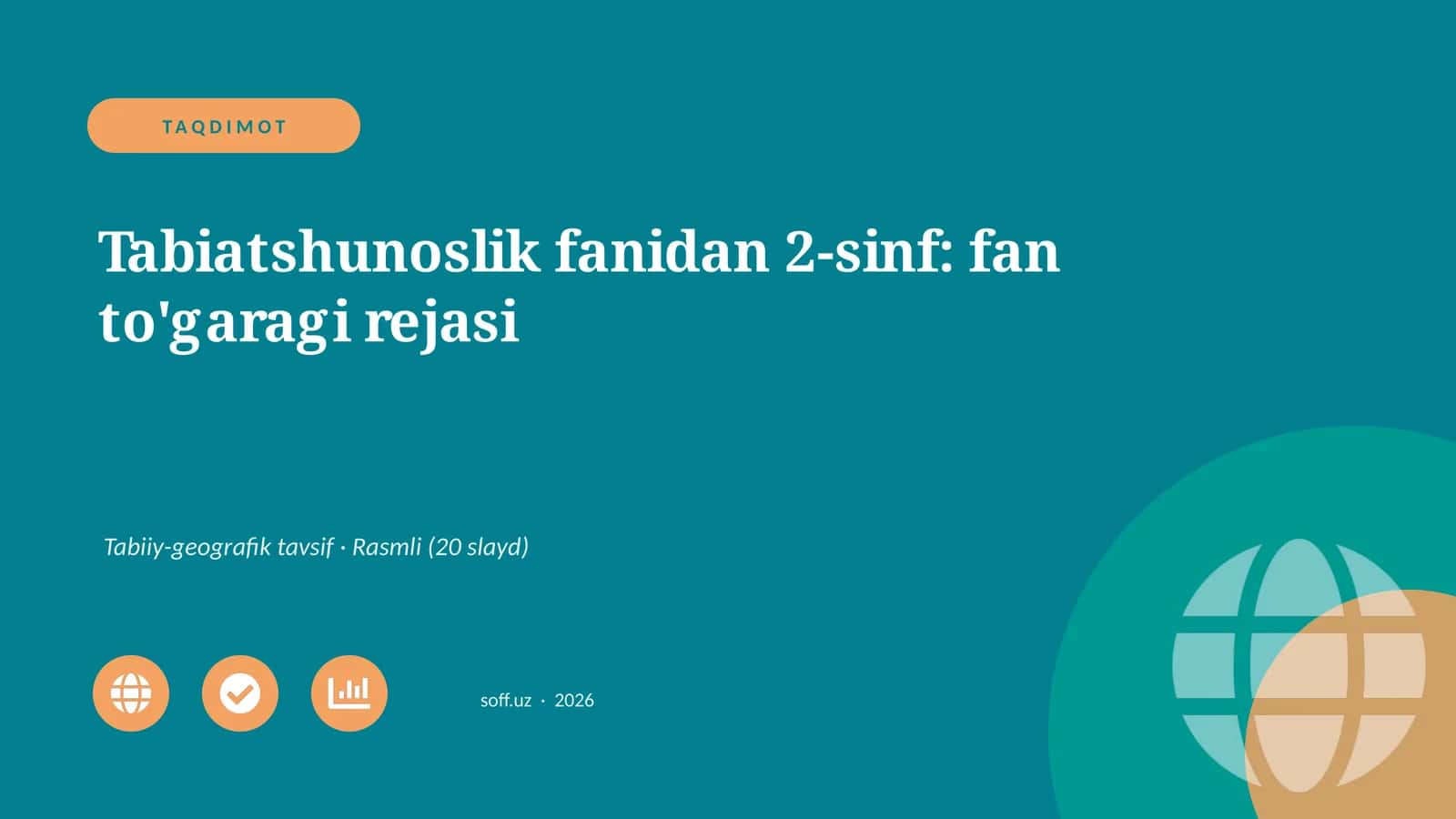 Tabiatshunoslik fanidan 2-sinf: fan to'garagi rejasi