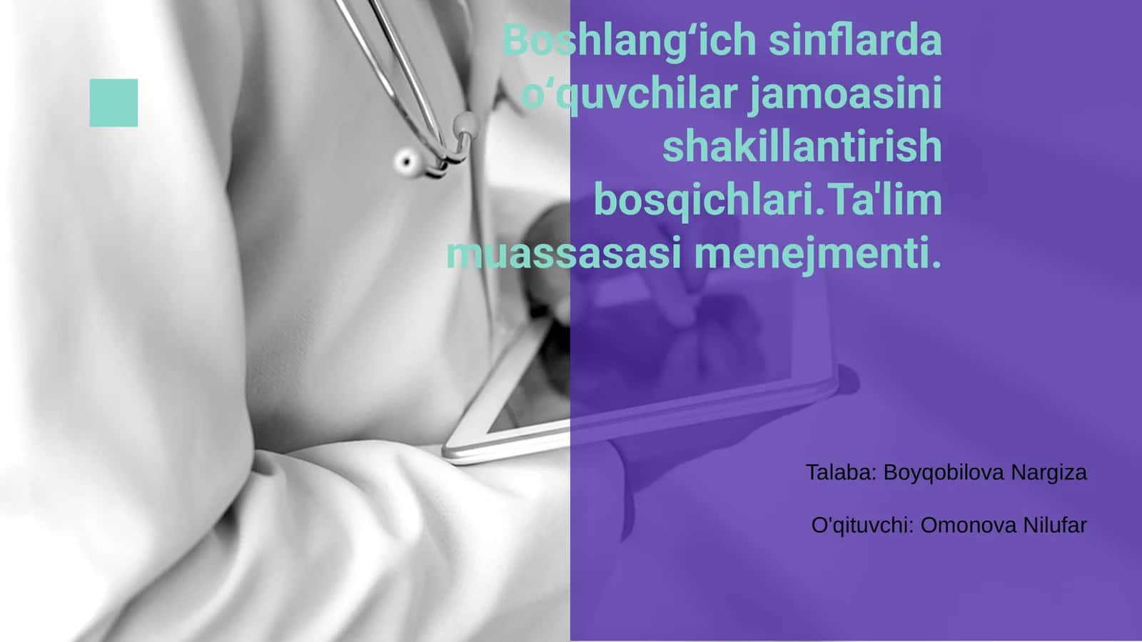 Boshlang'ich sinflarda oʻquvchilar jamoasini shakillantirish bosqichlari