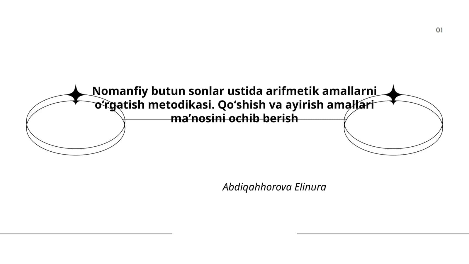 Nomanfiy butun sonlar ustida arifmetik amallarni oʻrgatish metodikasi