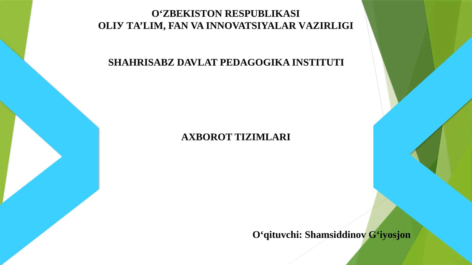 AXBOROTTIZIMLARI