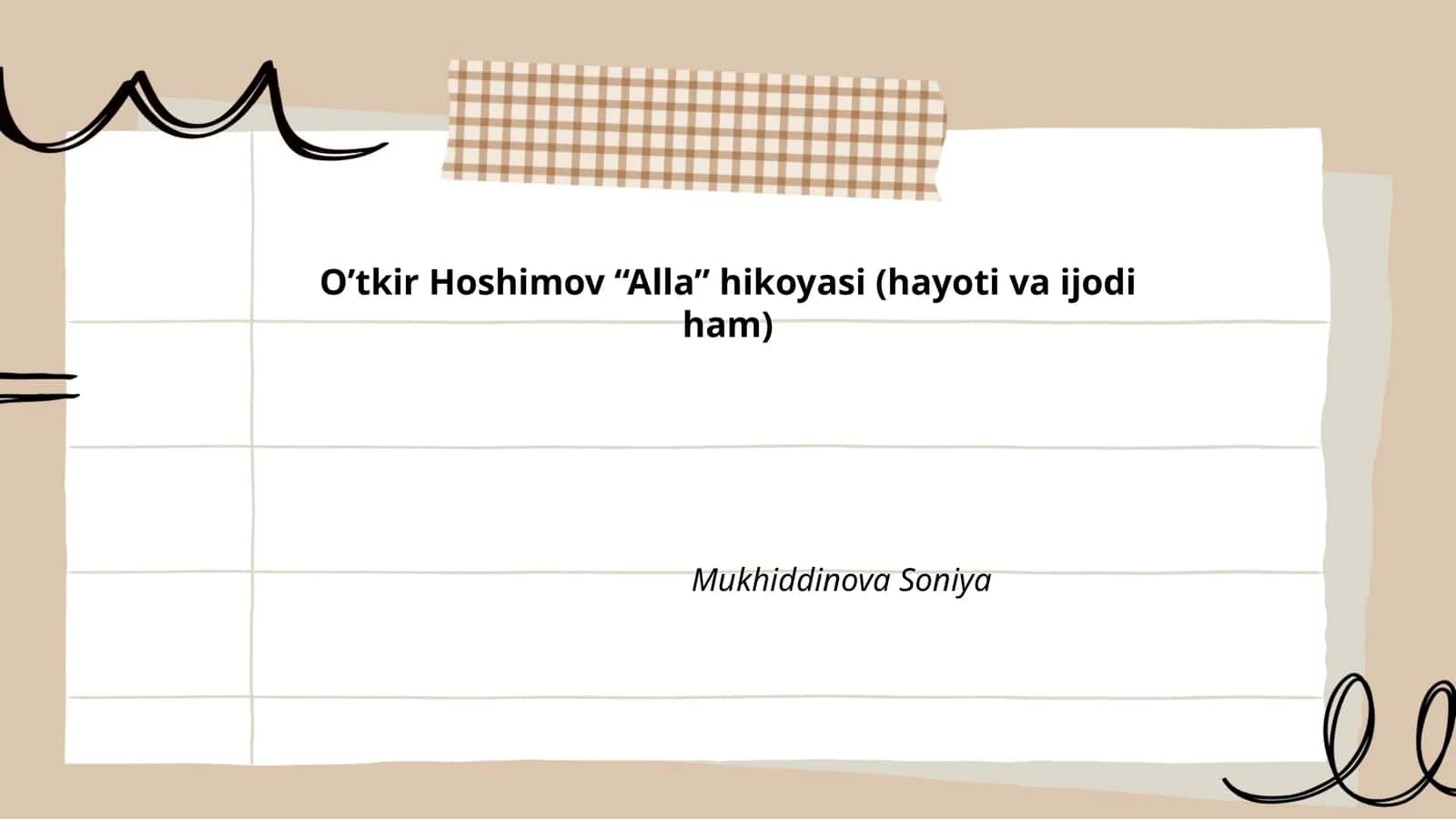 O'tkir Hoshimov "Alla" hikoyasi (hayoti va ijodi ham)