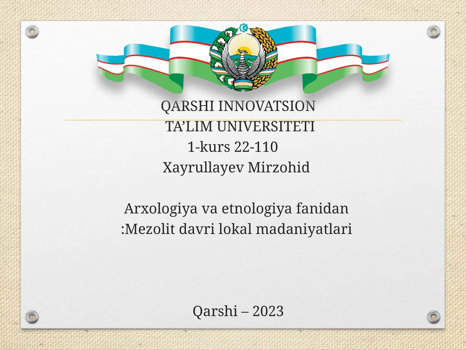 Mezolit davri lokal madaniyatlari