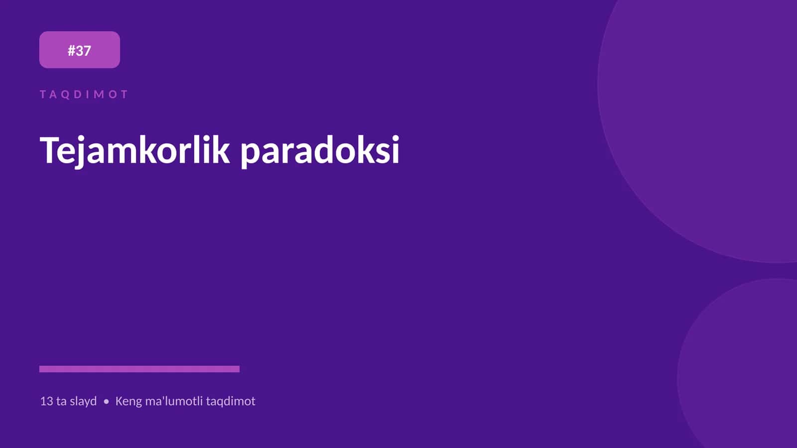 Tejamkorlik paradoksi