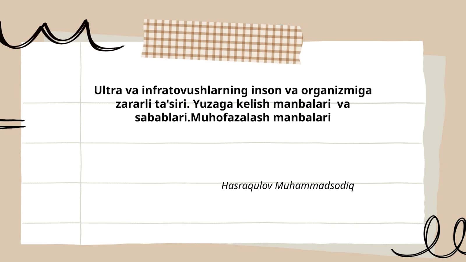 Ultrava infratovushlarning inson salomatligiga ta'siri