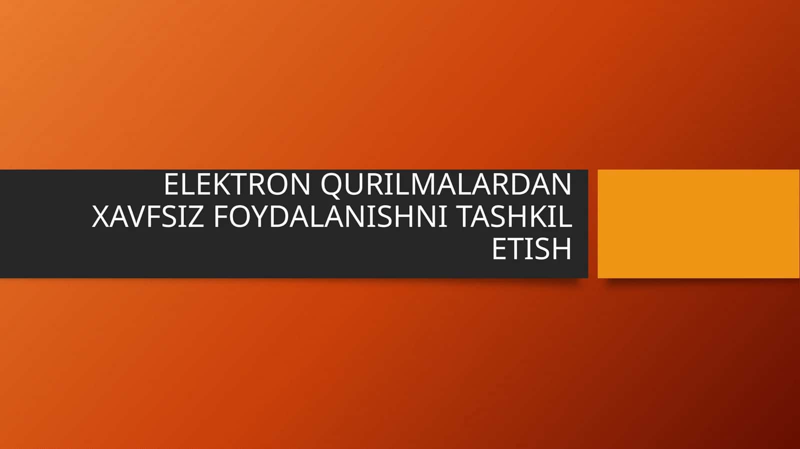 hayot faoliyati xavfsizligi