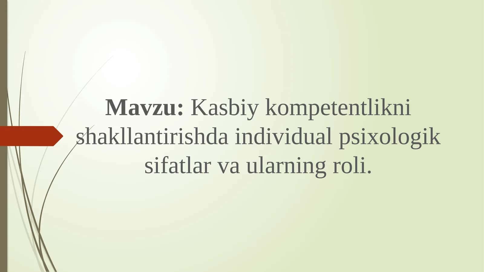 Kasbiykompetentliknishakllantirishdaindividualpsixologiksifatlarvaularningroli