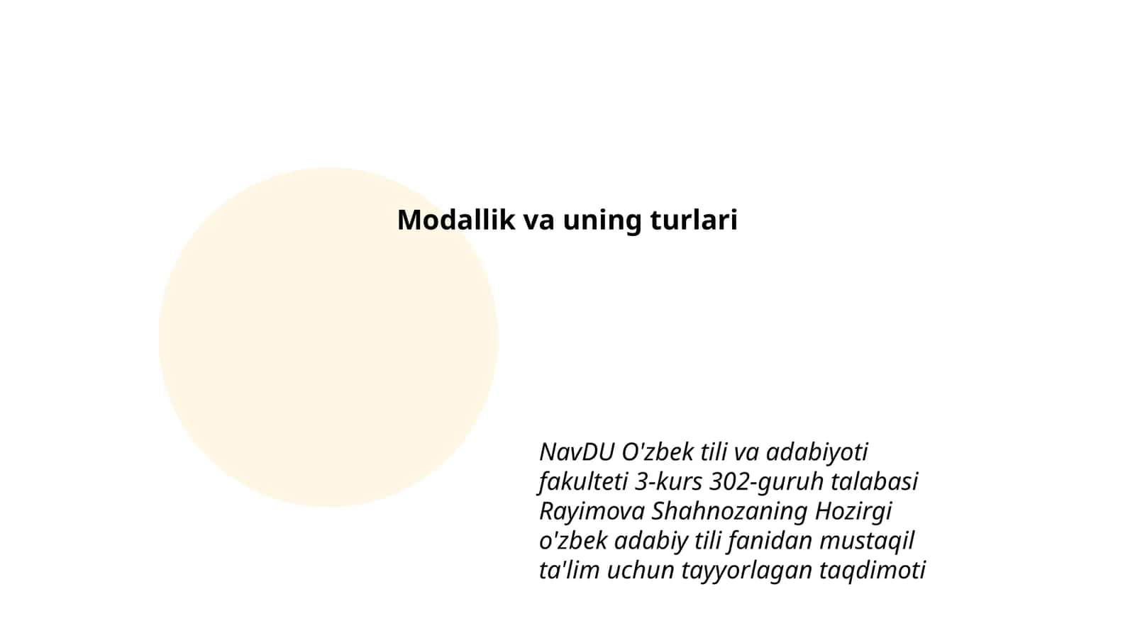 Modallik va uning turlari