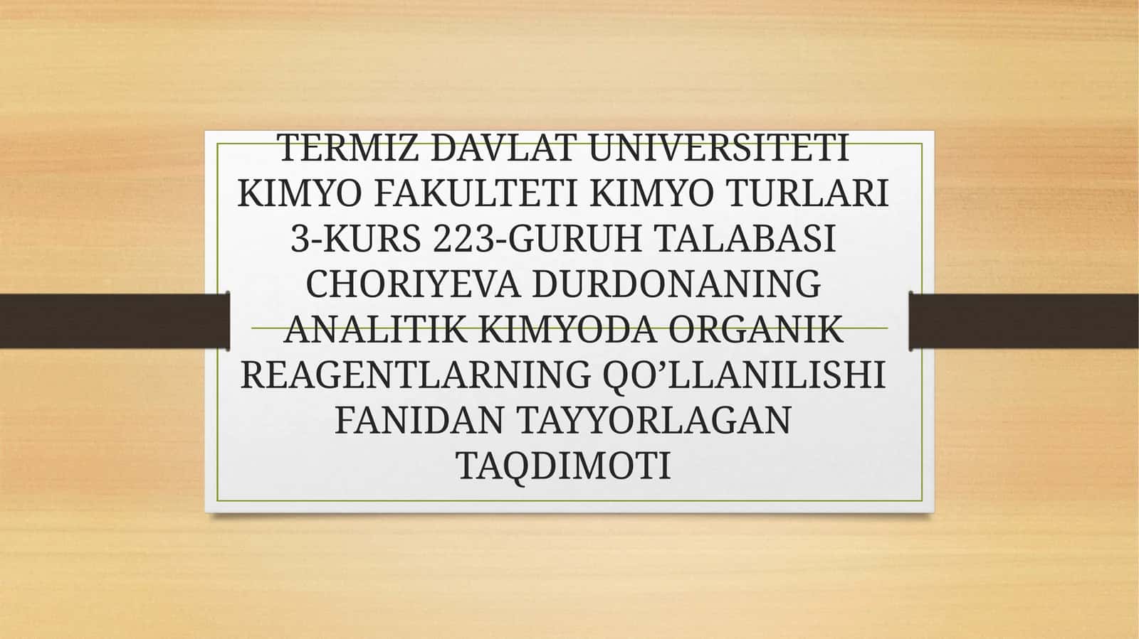 Mavzu: Aldegidlar bilan–Tollens reaksiyasi
