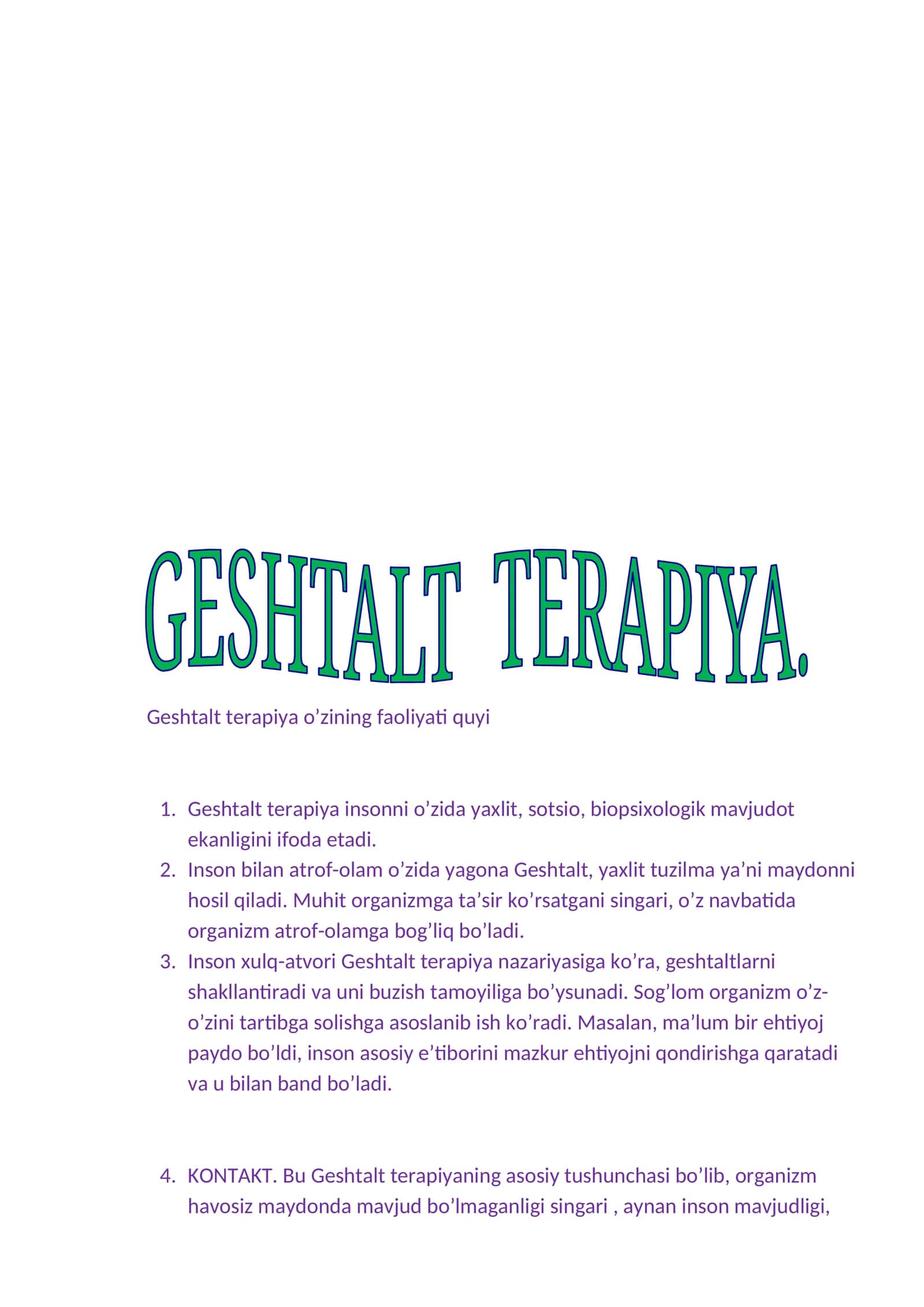 Geshtalt terapiya