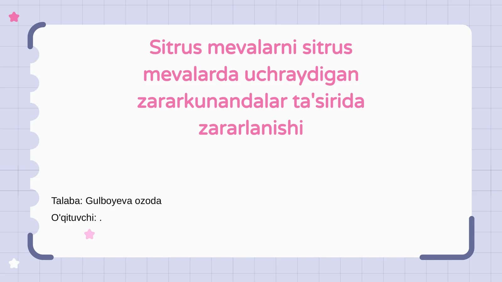 Sitrus mevalarni sitrus mevalarda uchraydigan zararkunandalar ta'sirida zararlanishi