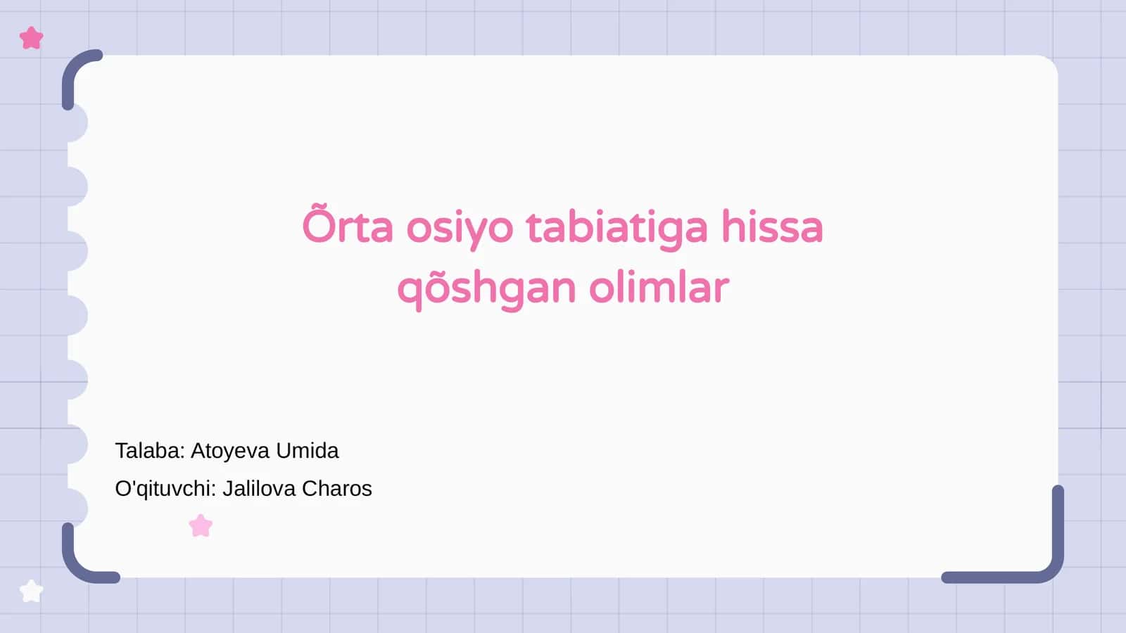 Õrta Osiyo Tabiatini Õrganishda Ilk Qadamlar