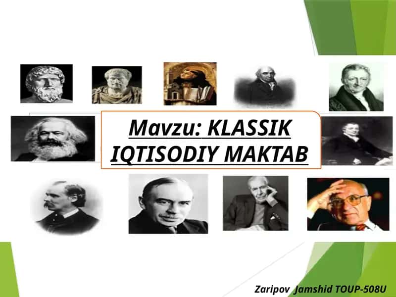 KLASSIK IQTISODIY MAKTAB