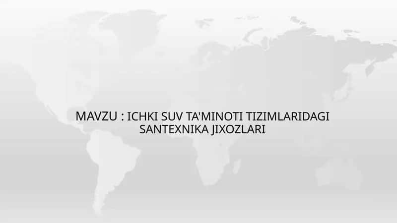 Ichkisuv ta'minoti zimlarida gisantexnika jixozlari