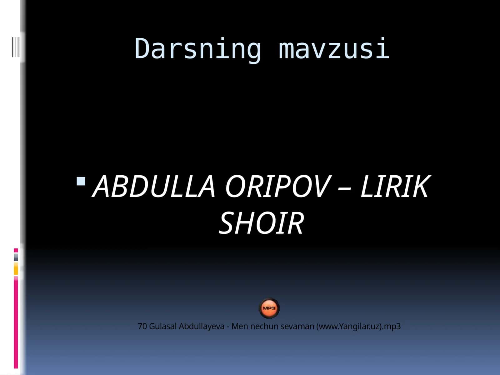ABDULLA ORIPOV – LIRIK SHOIR