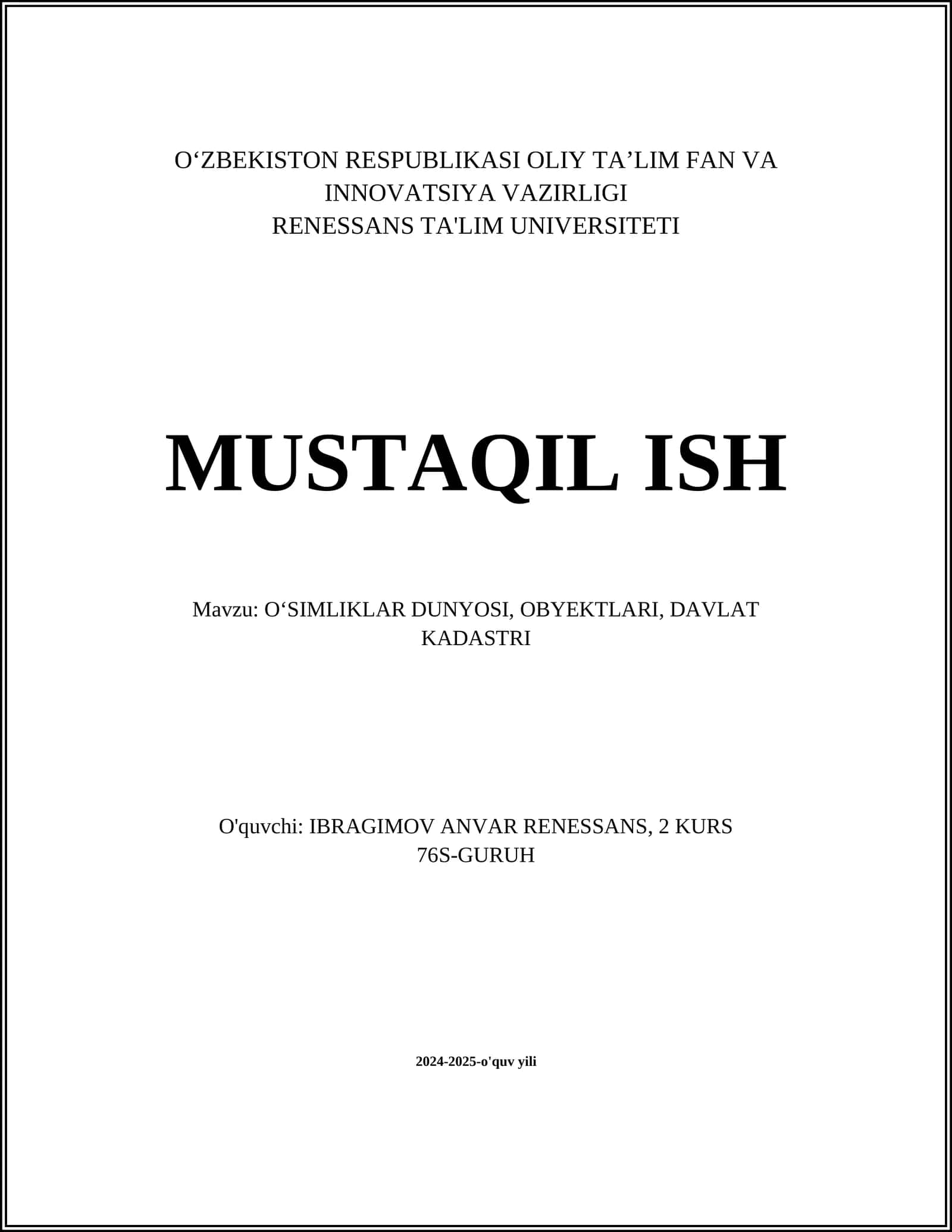 O'simliklar turlari va tasnifi