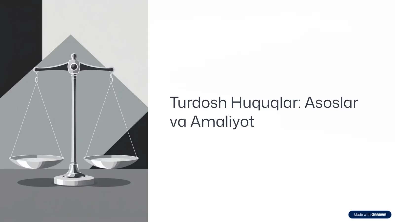 Turdosh Huquqlar Asoslar va Amaliyot