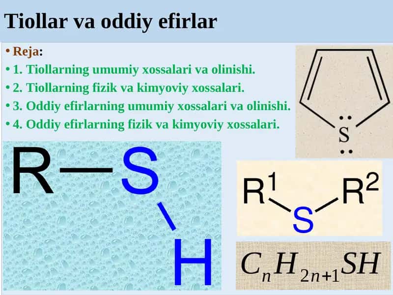 Tiollar va oddiy efirlar