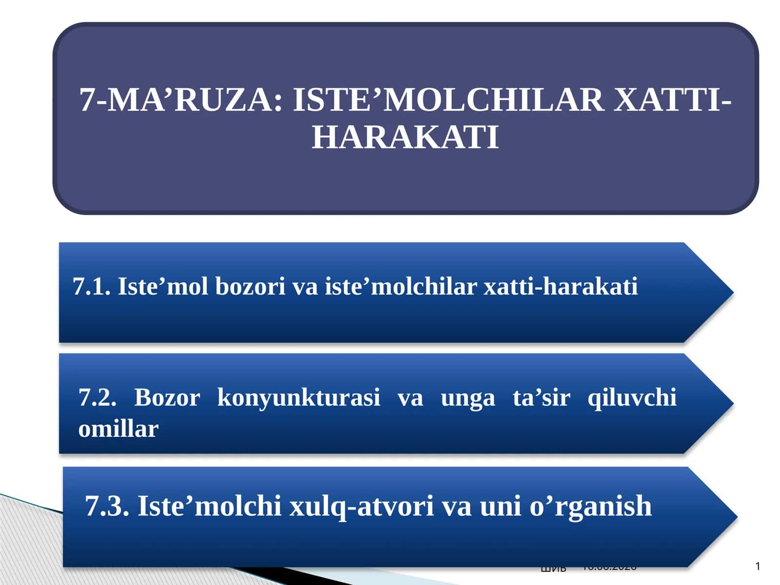 Iste’molchilar Xatti-Harakati