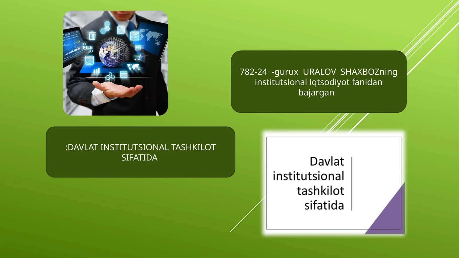 DAVLAT INSTITUTSIONAL TASHKILOT SIFATIDA