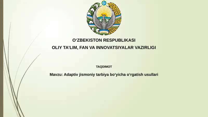 Adaptiv jismoniy tarbiya bo'yicha o'rgatish usullari