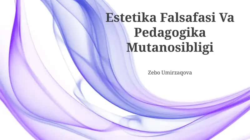 Estetika Falsafasi Va Pedagogika Mutanosibligi