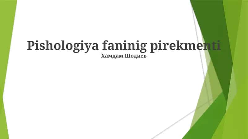 Pishologiya faninig pirekmenti
