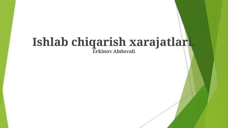 Ishlab chiqarish xarajatlari