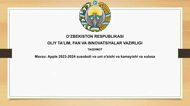 Apple 2023-2024 xusoboti va unio'si
