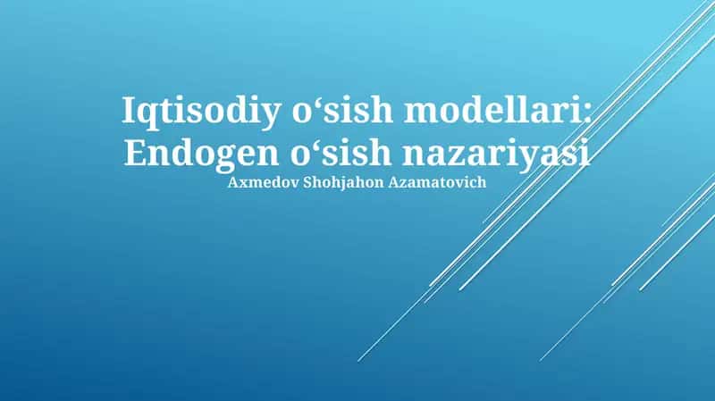 Endogen oʻsish nazariyasi