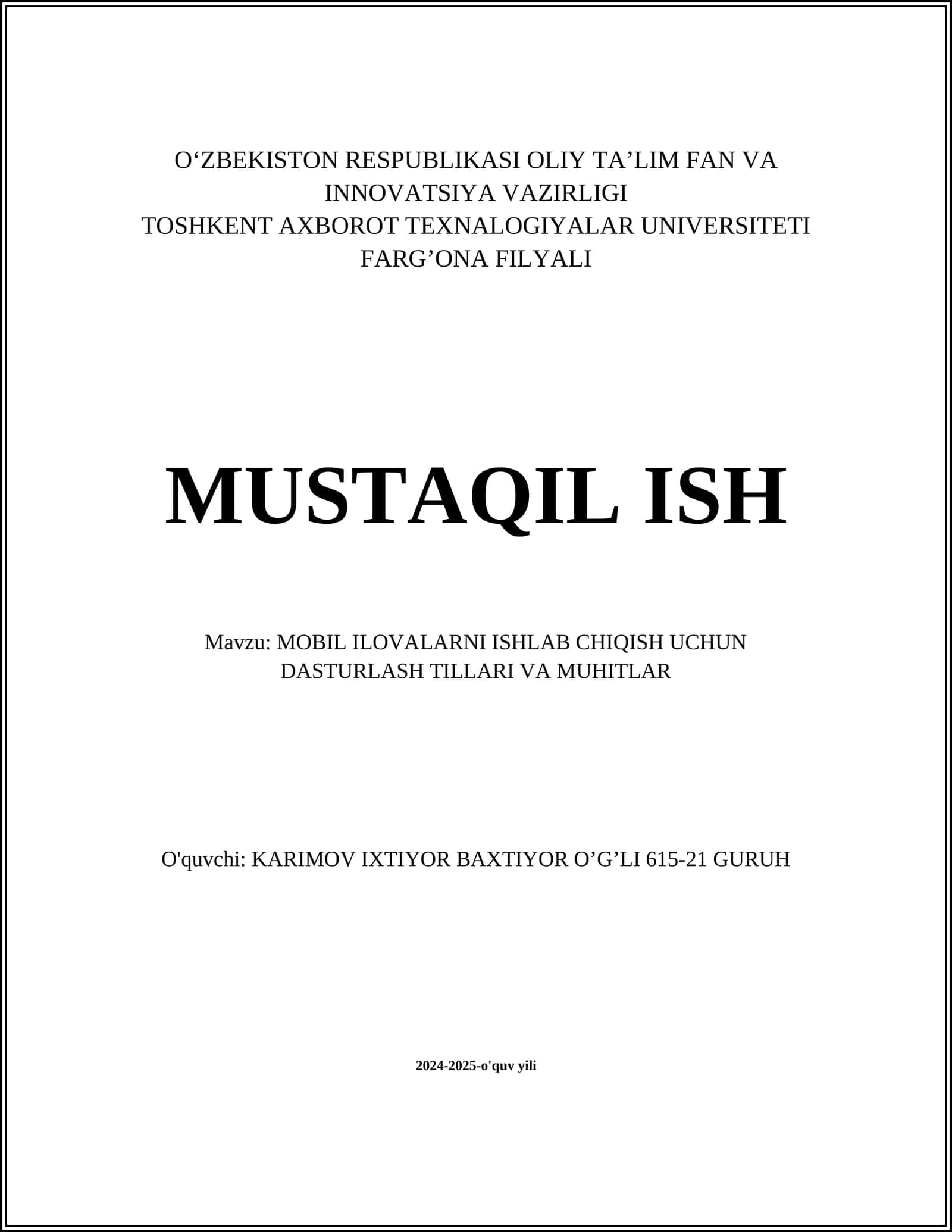Java dasturlash tili